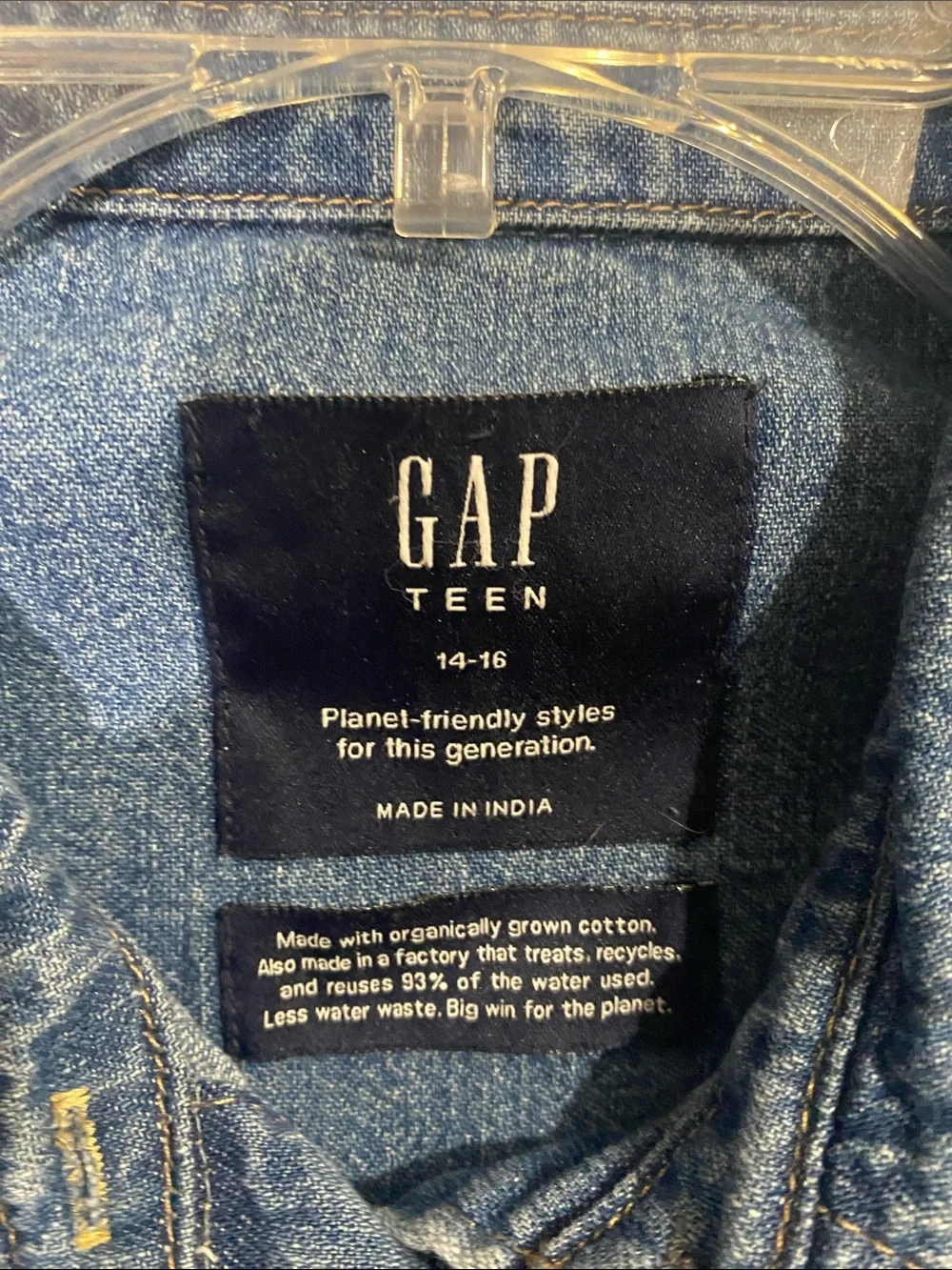 GAP Women's Blue Denim Button-Down Shirt